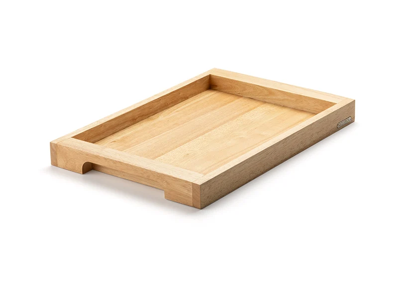 -Continenta- Tablett rechteckig "Gummibaumholz" 45x29,5x4,3 cm