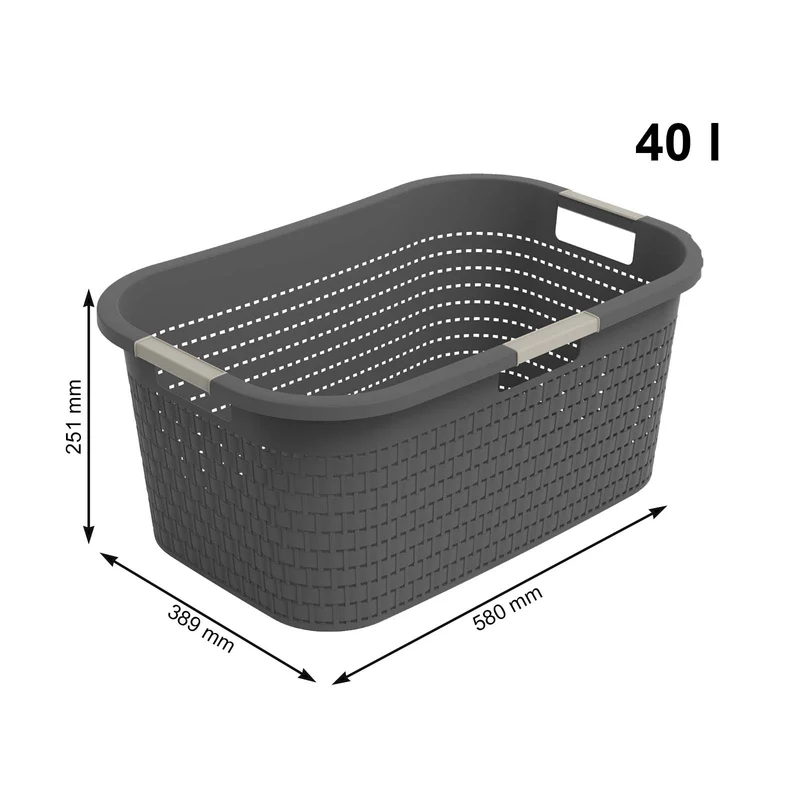 3er Set Country Wäschekorb 40l 3tlg.