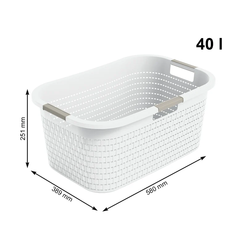 3er Set Country Wäschekorb 40l 3tlg.