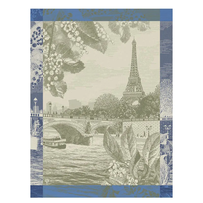 -Le Jacquard Francais- Geschirrtuch 80x60cm "Paris sur Seine" 100% Baumwolle