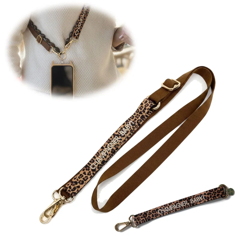 Crossbody Handykette Champagner Baby Leo 2 Karabiner zum Umhängen Smartphones