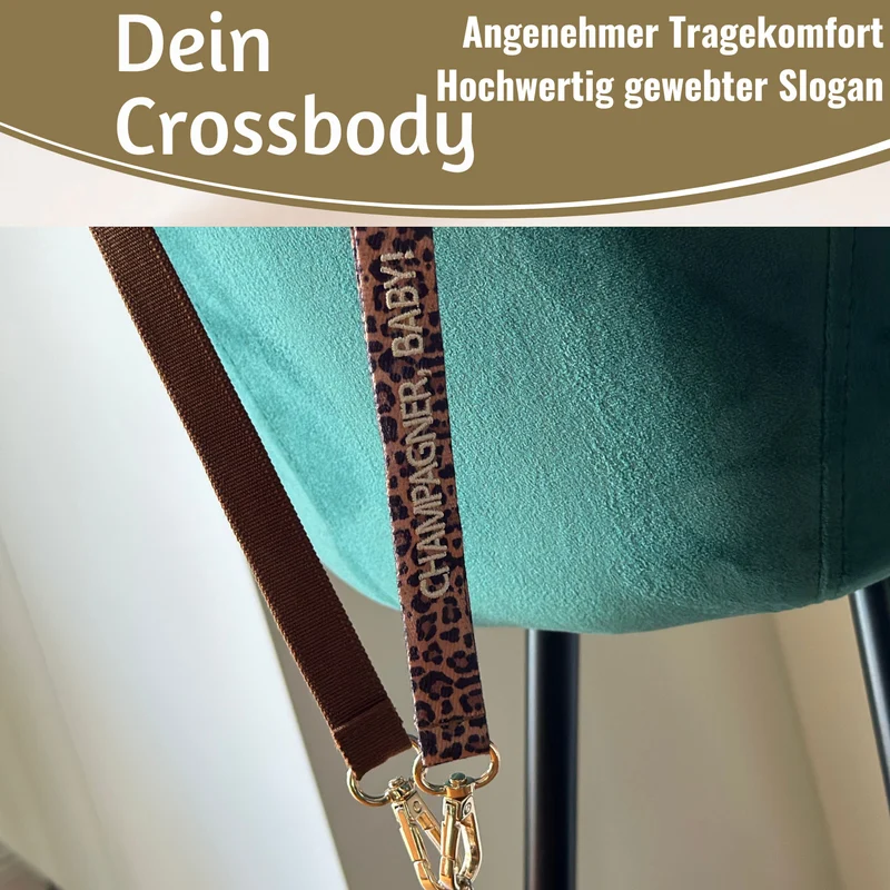 Crossbody Handykette Champagner Baby Leo 2 Karabiner zum Umhängen Smartphones