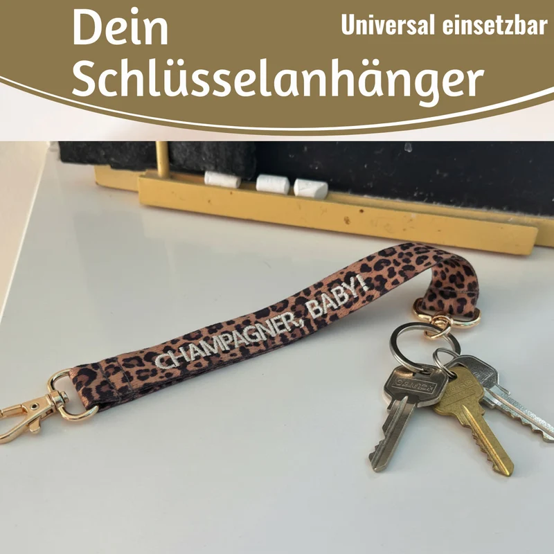 Crossbody Handykette Champagner Baby Leo 2 Karabiner zum Umhängen Smartphones