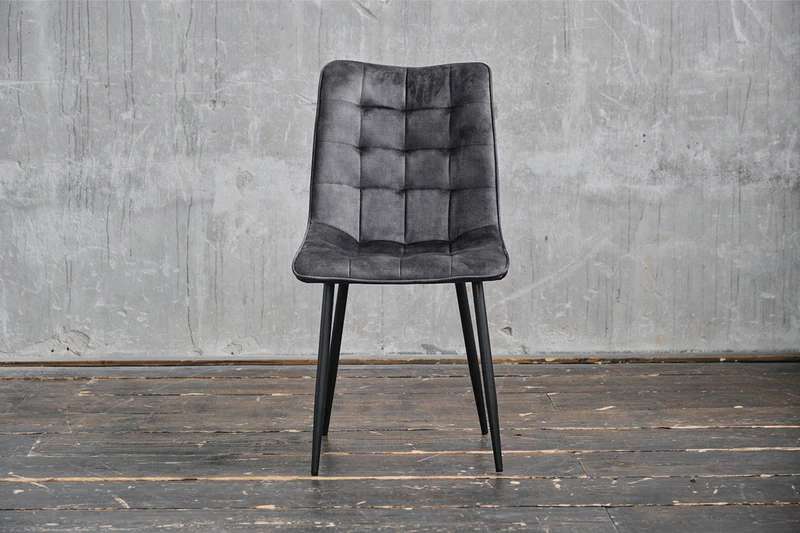 B-Ware KAWOLA Stuhl CLARA Esszimmerstuhl Velvet anthrazit