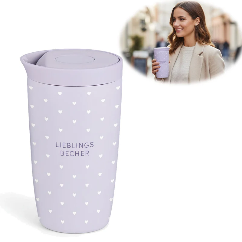 Edelstahl Thermobecher 350ml Lieblingsbecher Coffee to Go Becher Kaffeebecher Tee