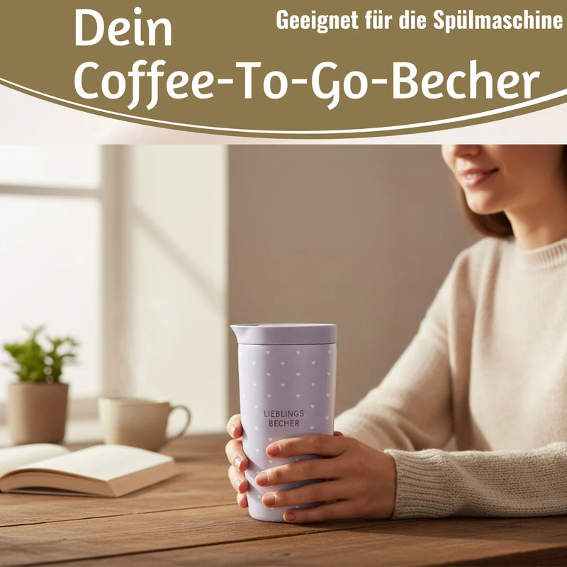 Edelstahl Thermobecher 350ml Lieblingsbecher Coffee to Go Becher Kaffeebecher Tee