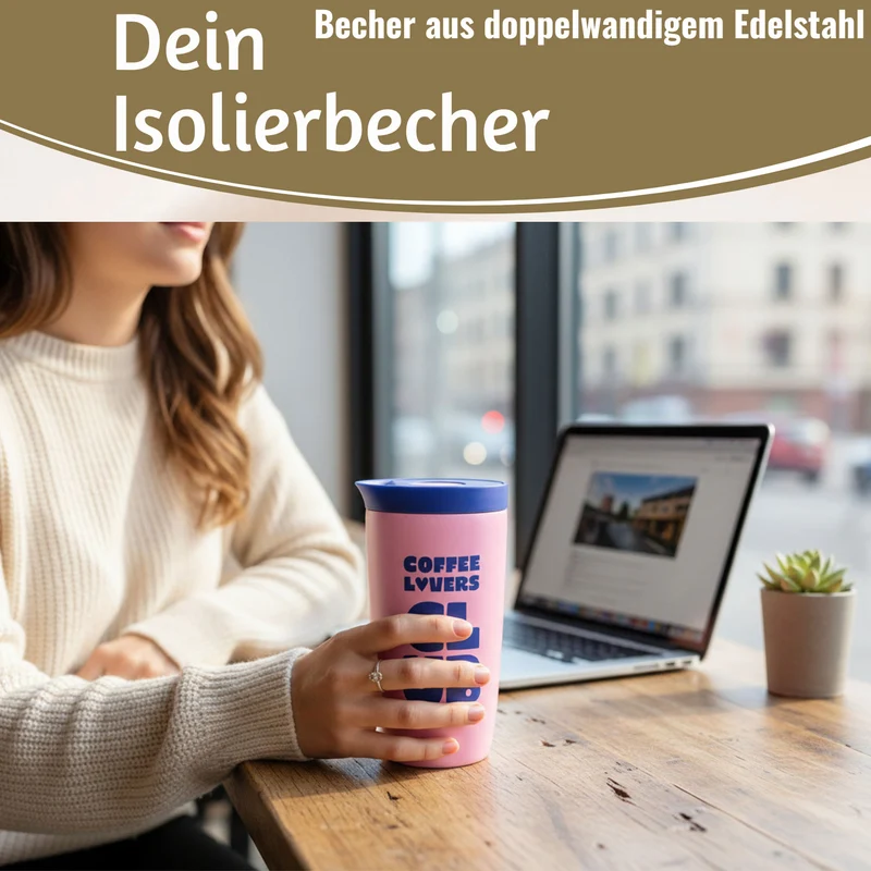 Edelstahl Thermobecher 350ml Coffee Lovers Coffee to Go Becher Kaffeebecher Tee