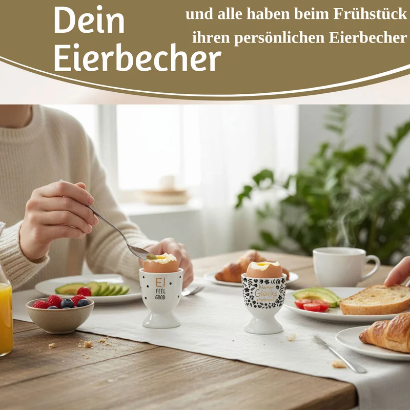 Eierbecher Echt-Gold Spruch "kleiner Glücksmoment" Gute Laune Eierhalter