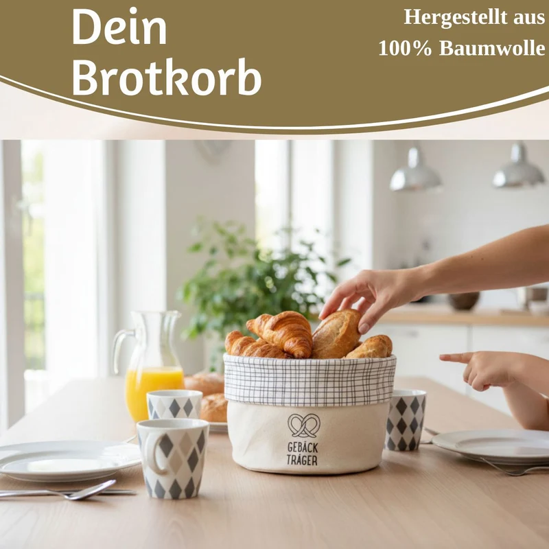Design Brotkorb Stoffkörbchen Gebäckträger 100% Baumwolle Brotkörbchen Brötchen