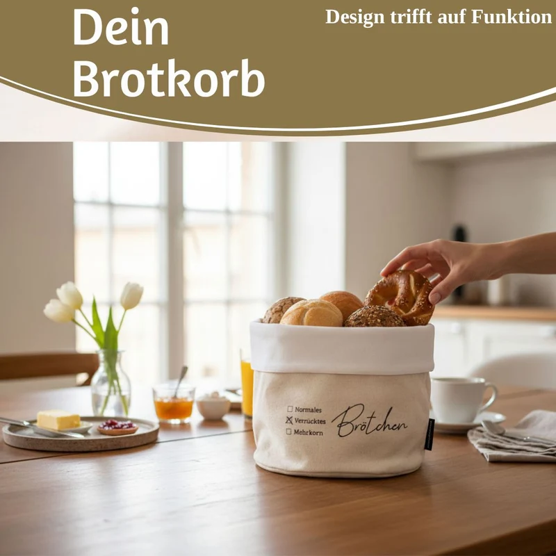 Design Brotkorb Stoffkörbchen Brötchen 100% Baumwolle Brotkörbchen Brötchen