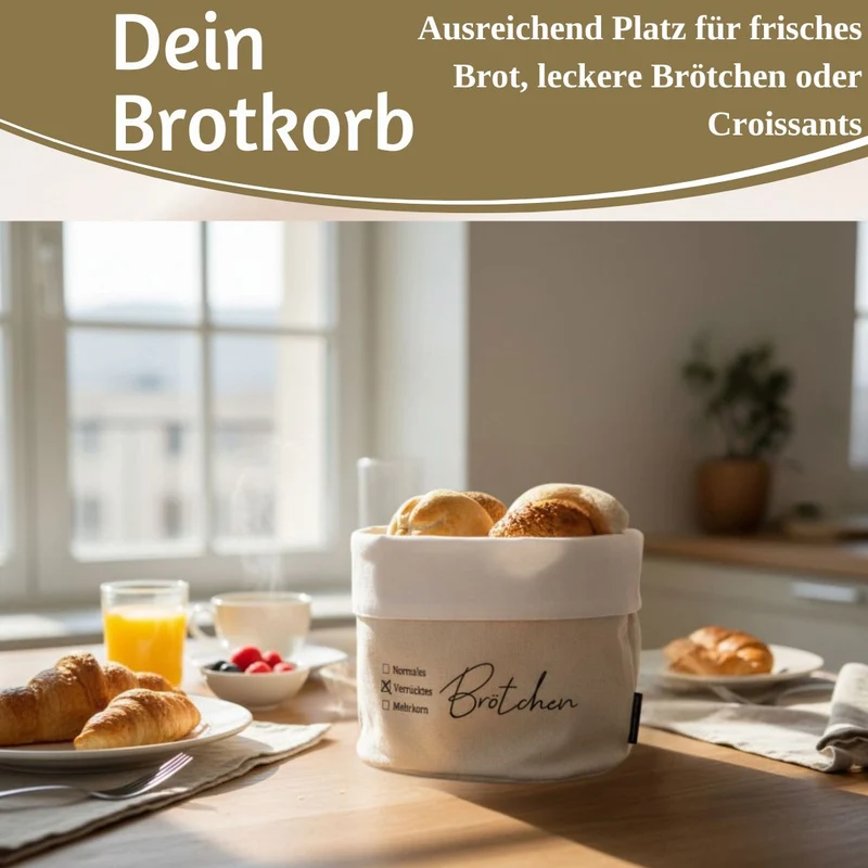Design Brotkorb Stoffkörbchen Brötchen 100% Baumwolle Brotkörbchen Brötchen