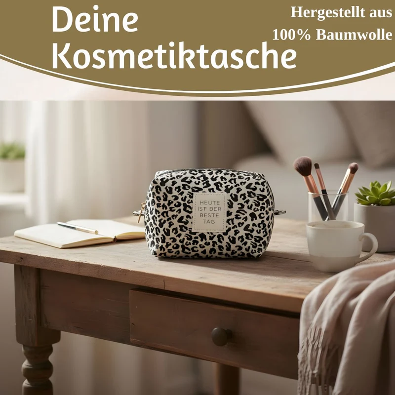 Kosmetiktasche Leo 14x11cm kleine Schminktasche Kulturtasche Waschtasche