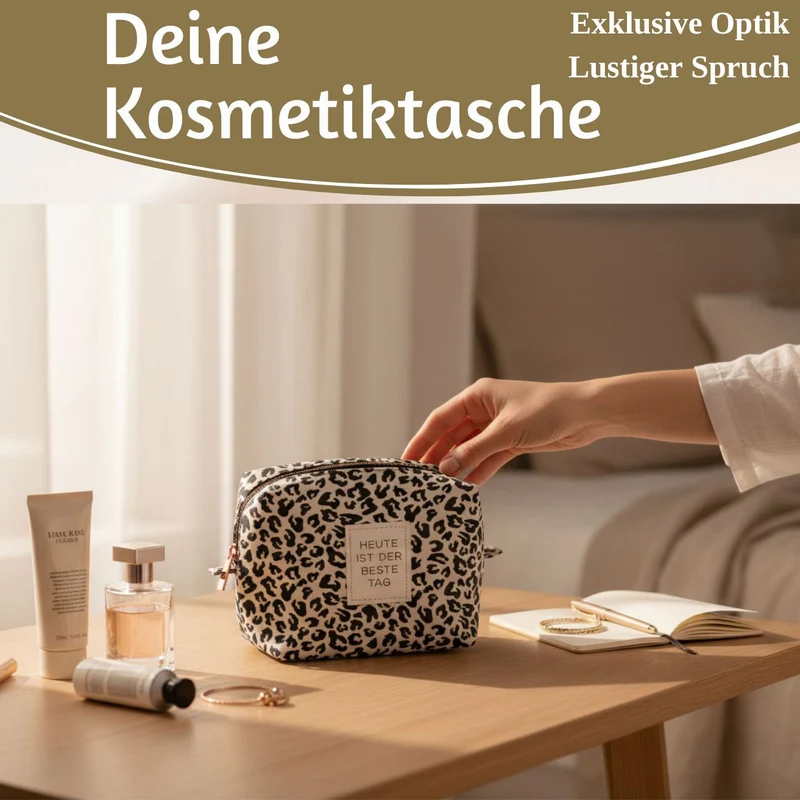 Kosmetiktasche Leo 14x11cm kleine Schminktasche Kulturtasche Waschtasche