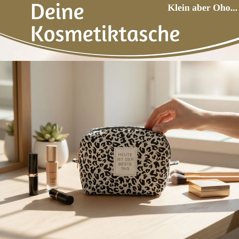 Kosmetiktasche Leo 14x11cm kleine Schminktasche Kulturtasche Waschtasche