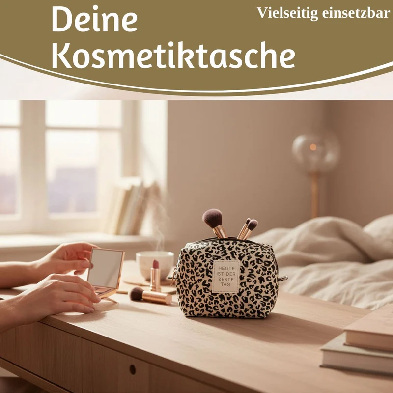 Kosmetiktasche Leo 14x11cm kleine Schminktasche Kulturtasche Waschtasche