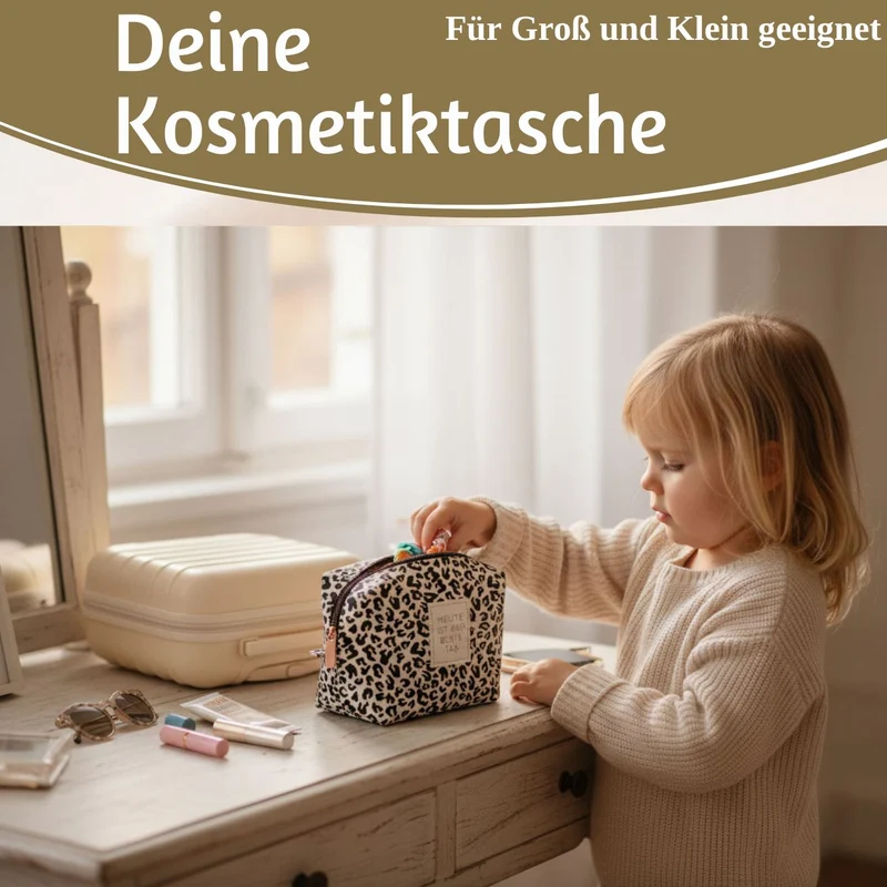 Kosmetiktasche Leo 14x11cm kleine Schminktasche Kulturtasche Waschtasche