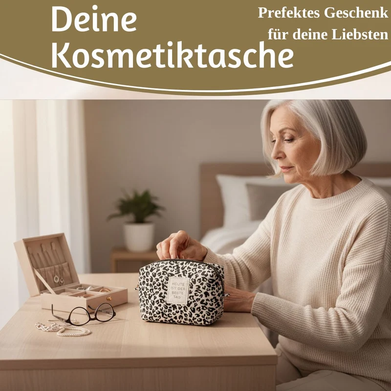Kosmetiktasche Leo 14x11cm kleine Schminktasche Kulturtasche Waschtasche