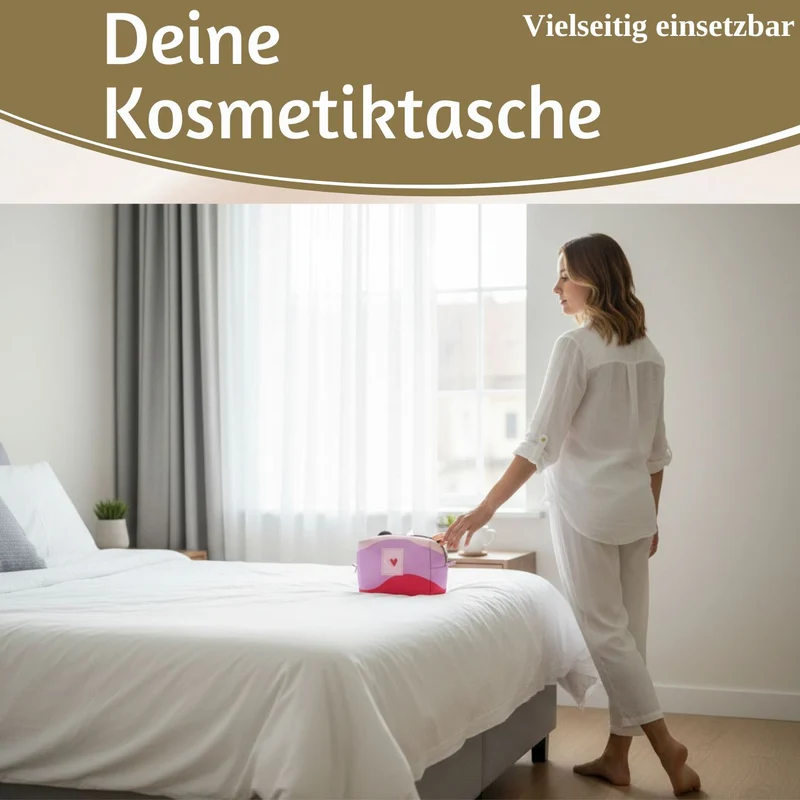 Kosmetiktasche Herz 14x11cm kleine Schminktasche Kulturtasche Waschtasche