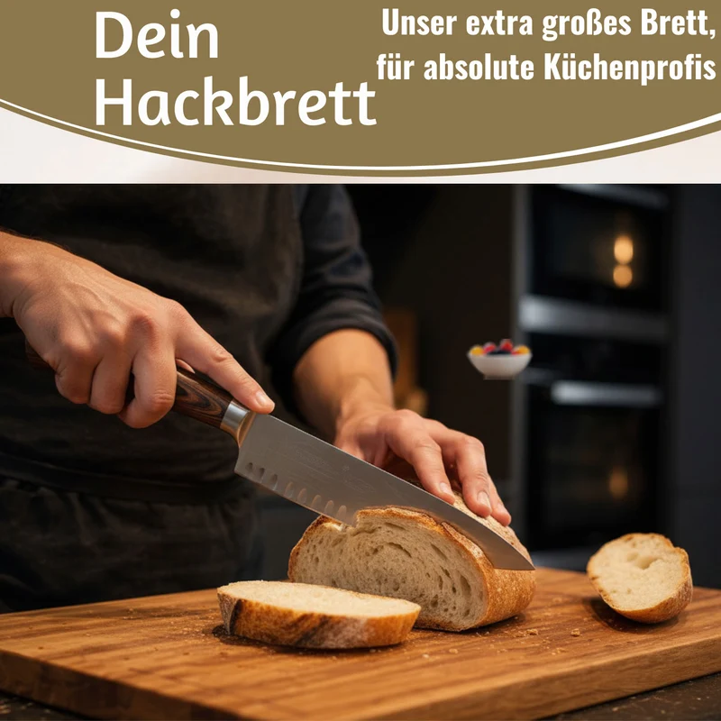 Profi Holz Schneidebrett 47x36cm XL Akazie Küchenbrett Tranchierbrett