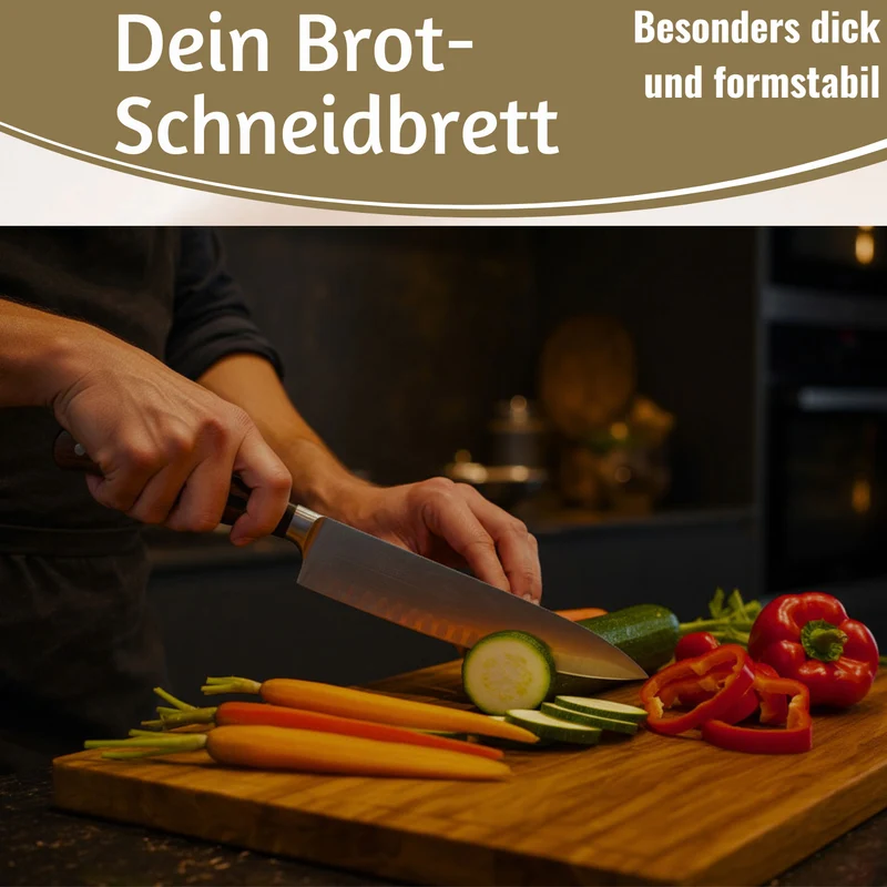 Profi Holz Schneidebrett 47x36cm XL Akazie Küchenbrett Tranchierbrett