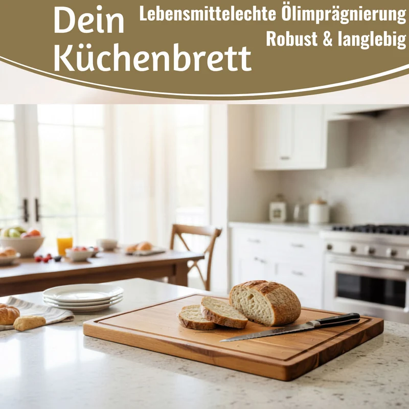 Profi Holz Schneidebrett 47x36cm XL Akazie Küchenbrett Tranchierbrett