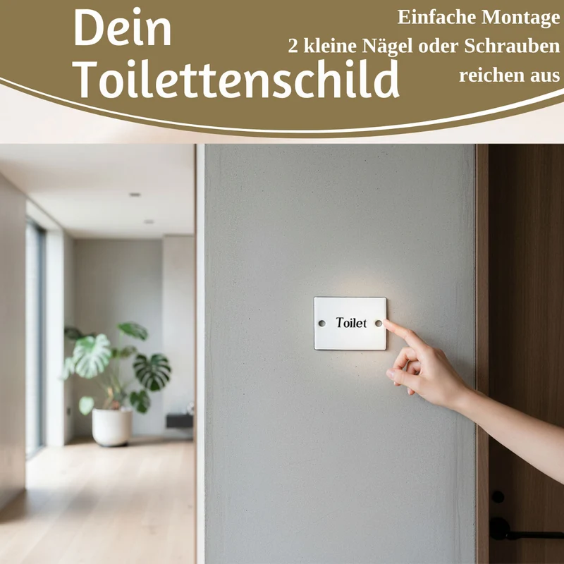 Vintage Emaille Türschild Toilet 6x5cm Toilettenschild Deko Nostalgie Schild
