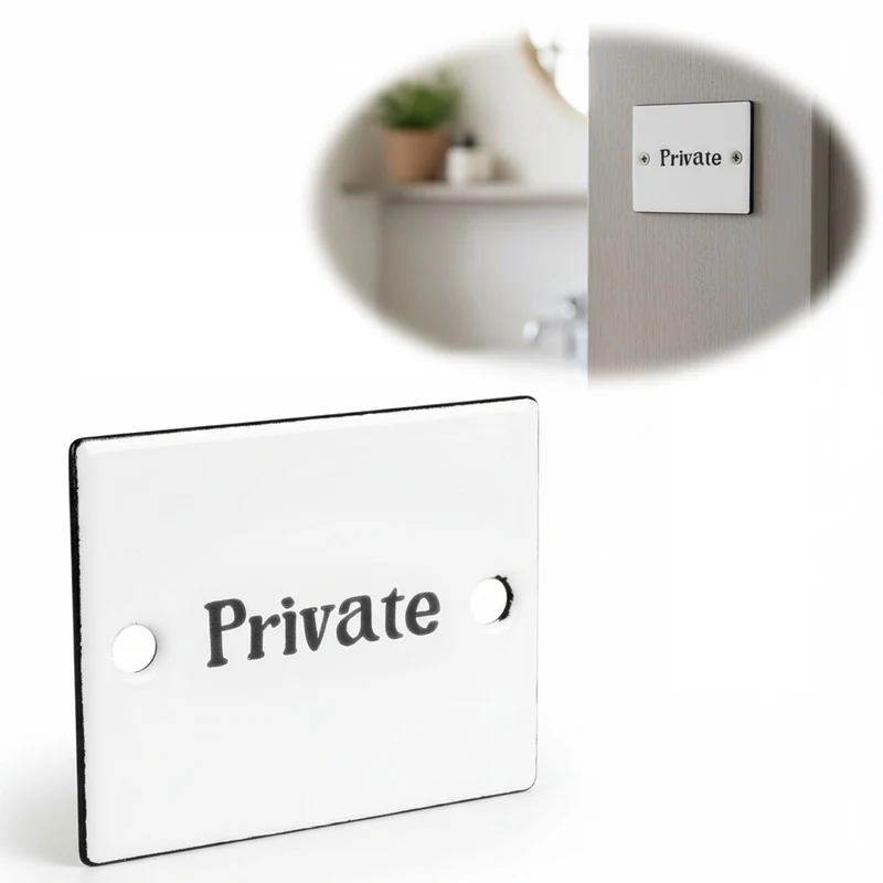Vintage Emaille Türschild Private 6x5cm Hinweisschild Wandschild Deko Nostalgie