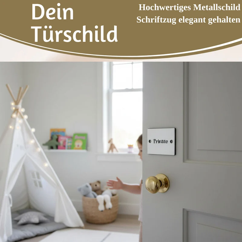 Vintage Emaille Türschild Private 6x5cm Hinweisschild Wandschild Deko Nostalgie