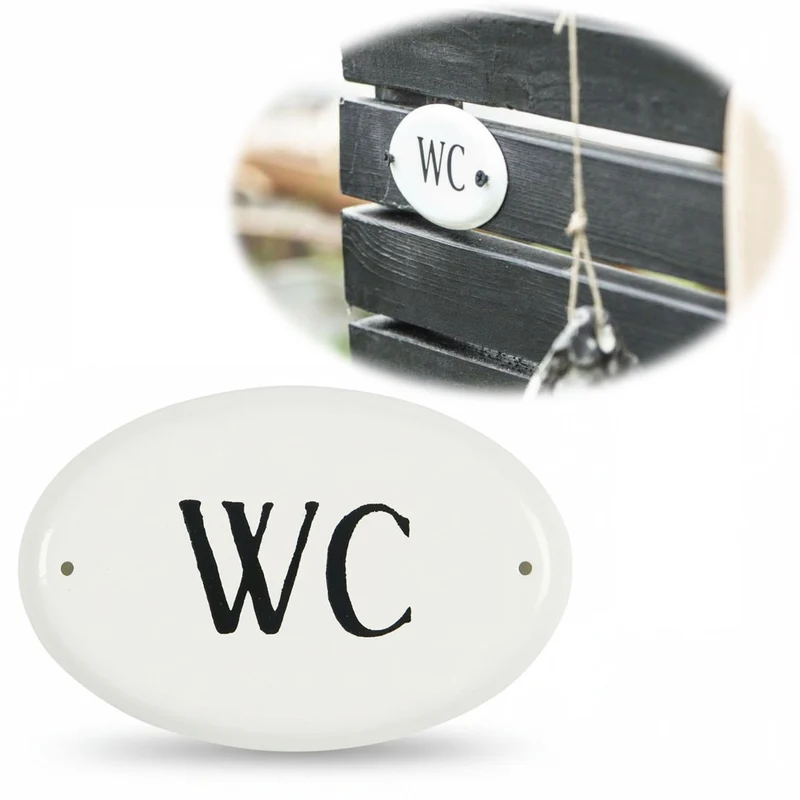 Vintage Metall Türschild WC 9x5,5cm Toilettenschild Deko Nostalgie Schild