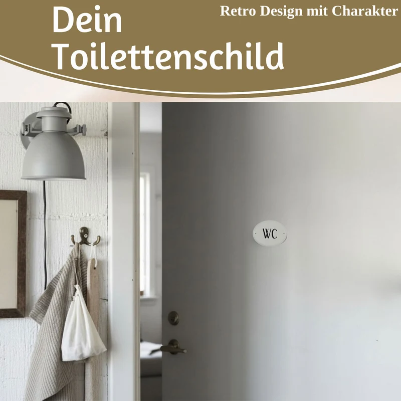Vintage Metall Türschild WC 9x5,5cm Toilettenschild Deko Nostalgie Schild