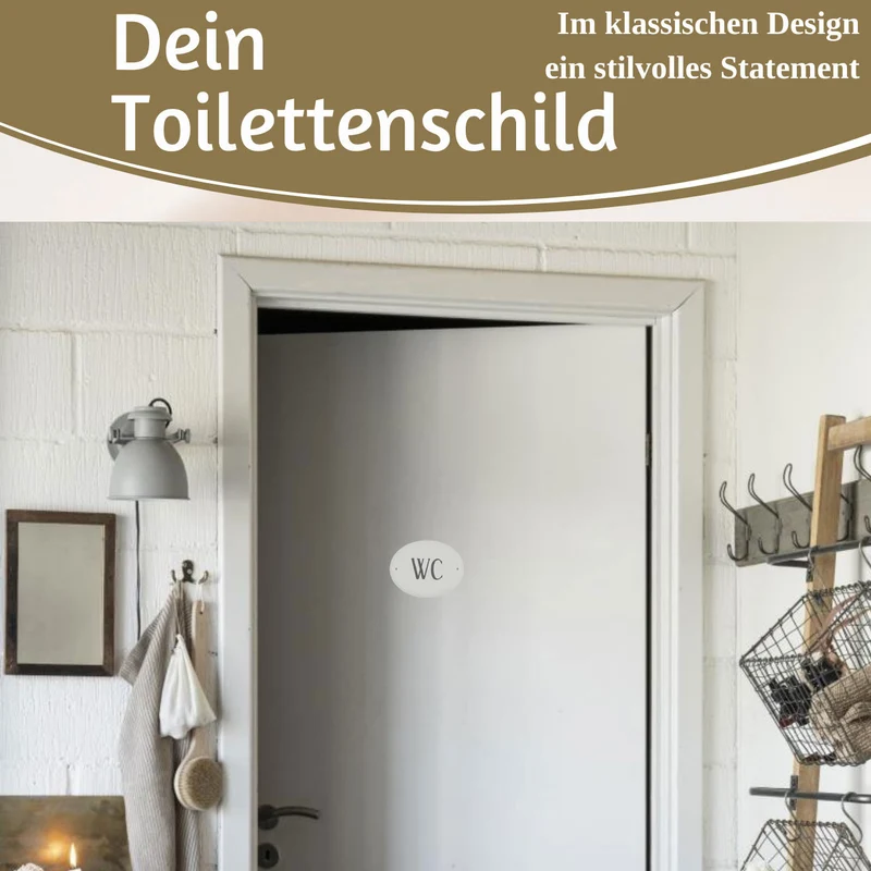 Vintage Metall Türschild WC 9x5,5cm Toilettenschild Deko Nostalgie Schild