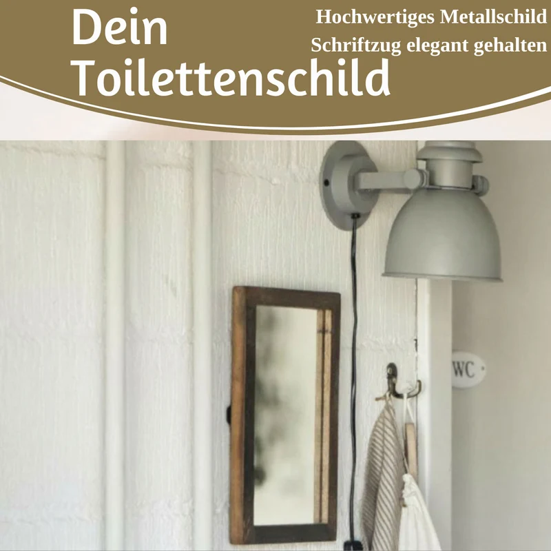 Vintage Metall Türschild WC 9x5,5cm Toilettenschild Deko Nostalgie Schild