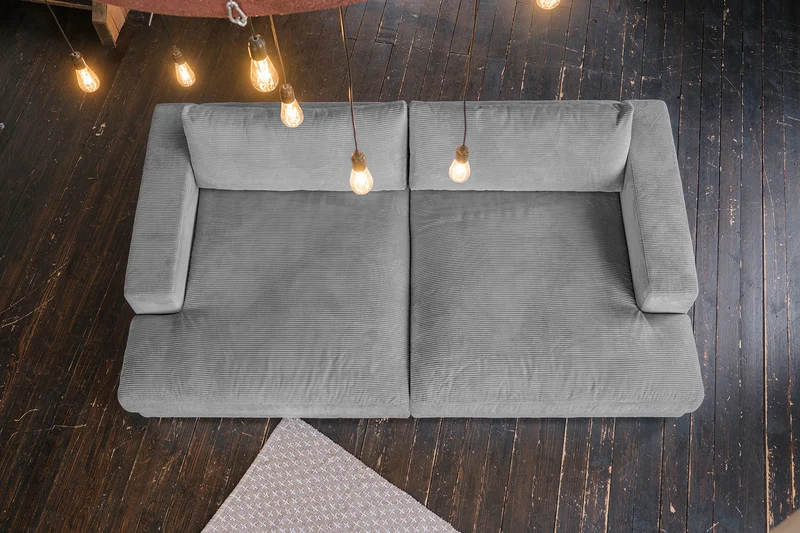 KAWOLA Big Sofa MADELINE Cord grau