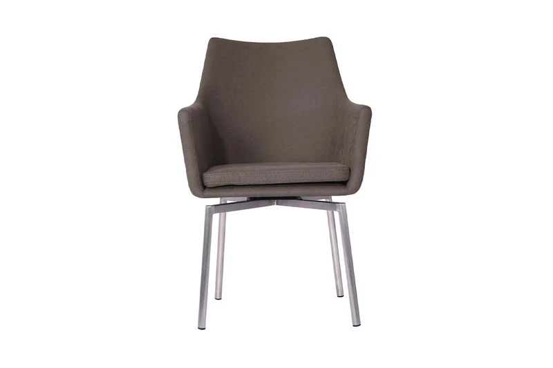 B-Ware KAWOLA Stuhl Cali Sessel Microfaser taupe Füße Edelstahl