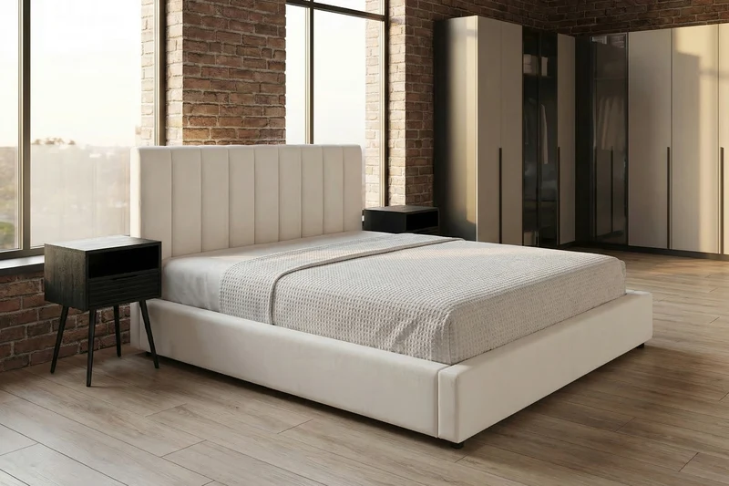 KAWOLA Bett CATTURA Polsterbett Velvet creme