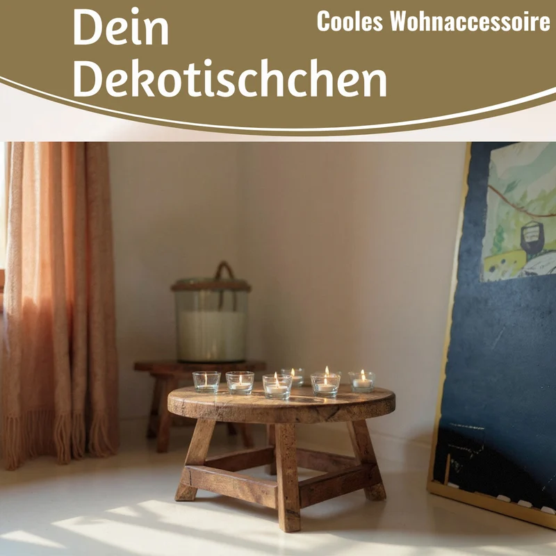 Holz Pflanzenhocker 25x12cm Recycelt Rund Mini Tisch Deko Hocker Blumenständer