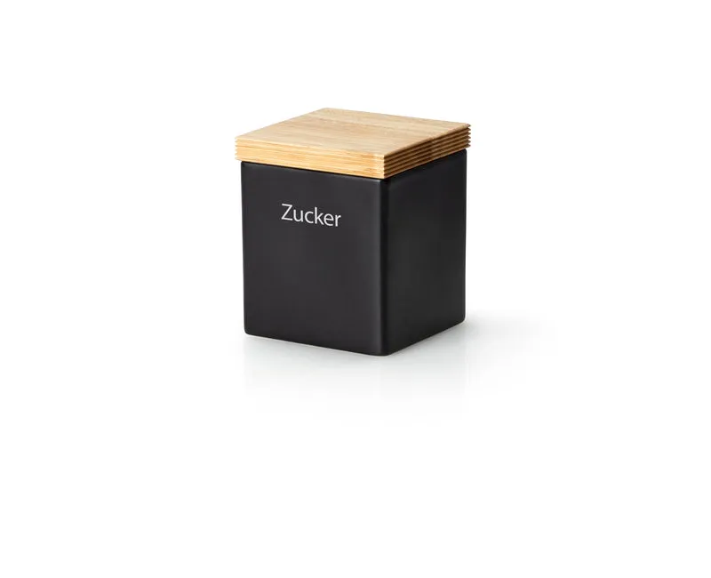 -Continenta- Vorratsdose mit Holzdeckel und Silikonring "Zucker", 800ml