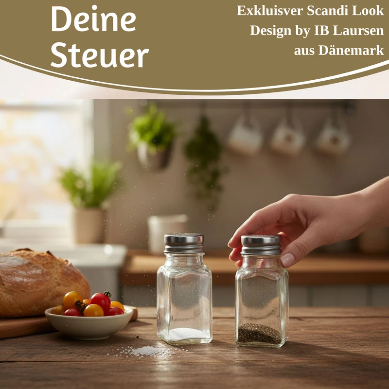 2-fach Glas Salzstreuer Pfefferstreuer Set 10cm Silber / Transparent