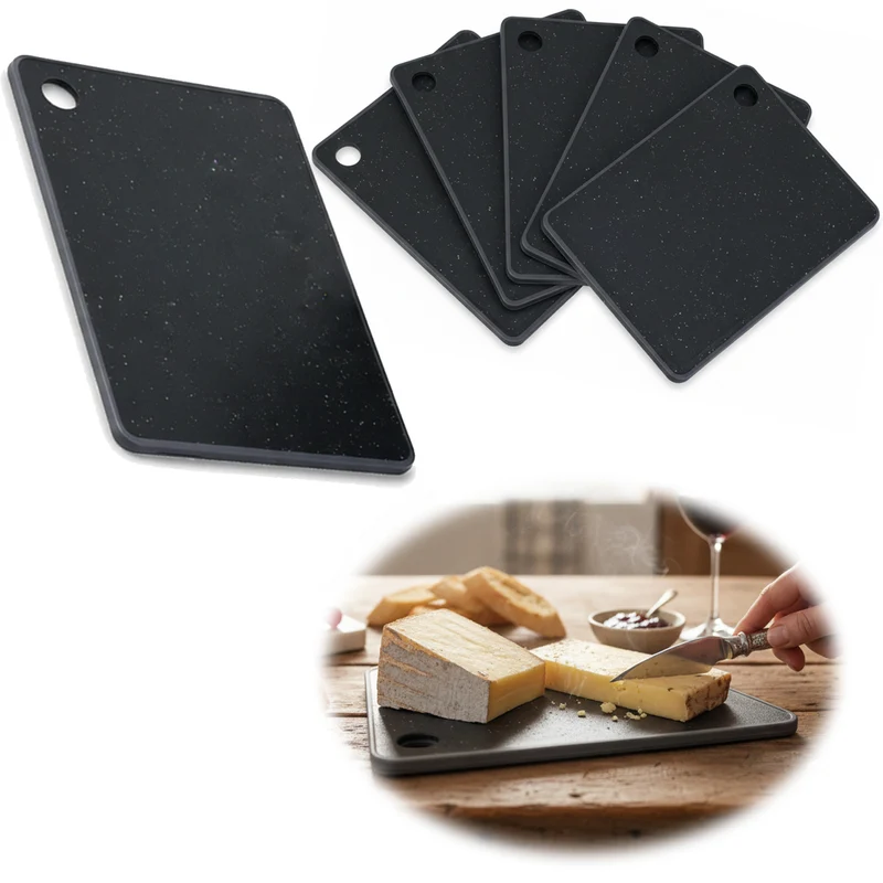 6x Kunststoff Essbrettchen 23x16cm 6´er Set Granit Optik Frühstücksbrettchen