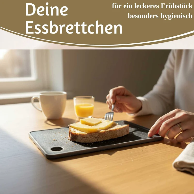 6x Kunststoff Essbrettchen 23x16cm 6´er Set Granit Optik Frühstücksbrettchen