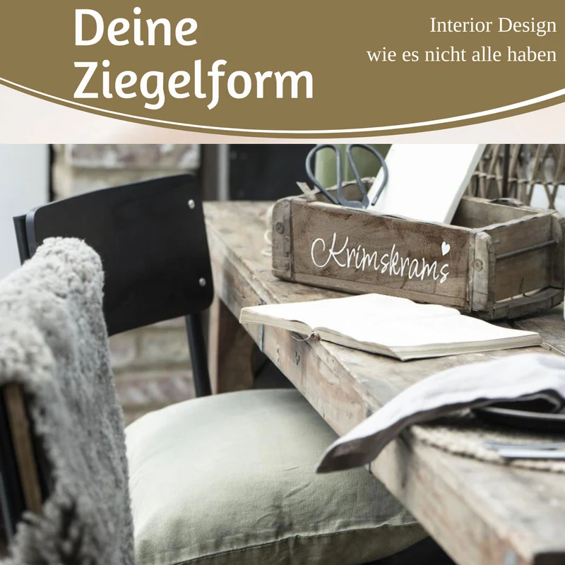 Holz Ziegelform Unika 31x15cm KrimsKrams Braun alte Backsteinform Cutlery Deko