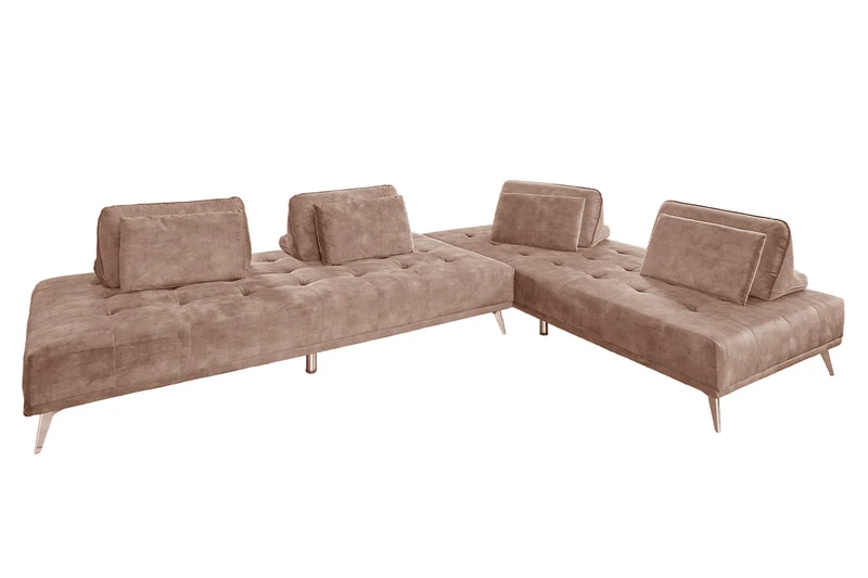 KAWOLA Sofa WIOLO Ecksofa velvet taupe