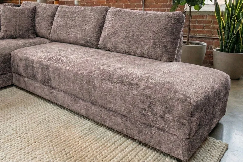 KAWOLA Schlafsofa SADIRA Ecksofa Stoff taupe