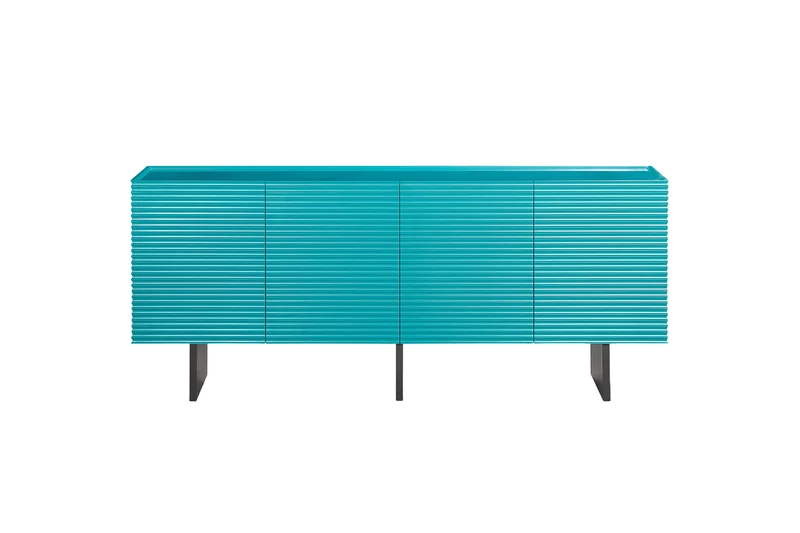 KAWOLA Sideboard LYNN 4 Türen lackiert petrol