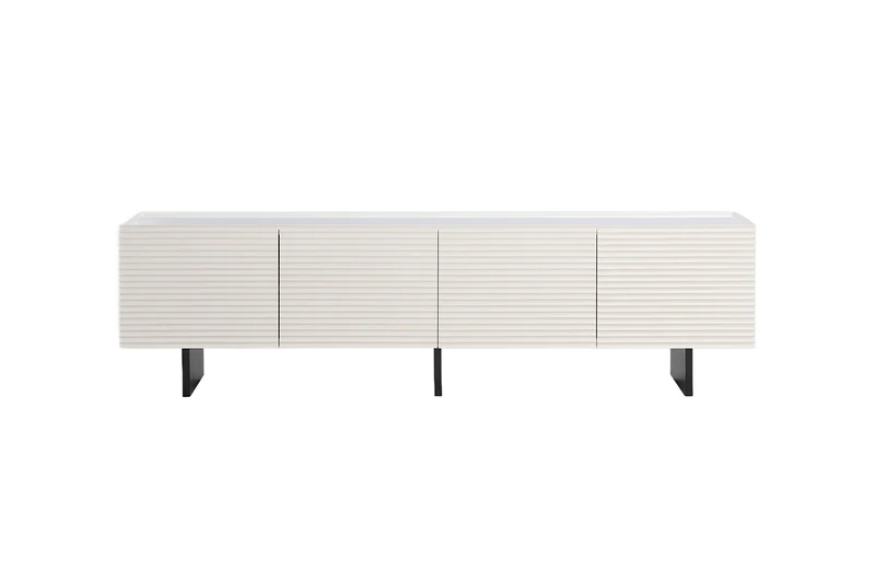 KAWOLA Lowboard LYNN TV-Board 4 Türen lackiert weiß