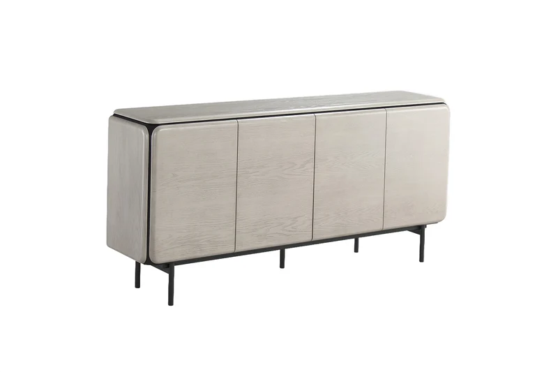 KAWOLA Sideboard AVRIL 4 Türen Eiche grau