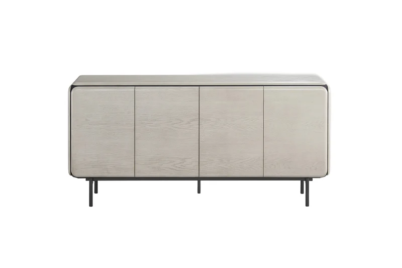 KAWOLA Sideboard AVRIL 4 Türen Eiche grau