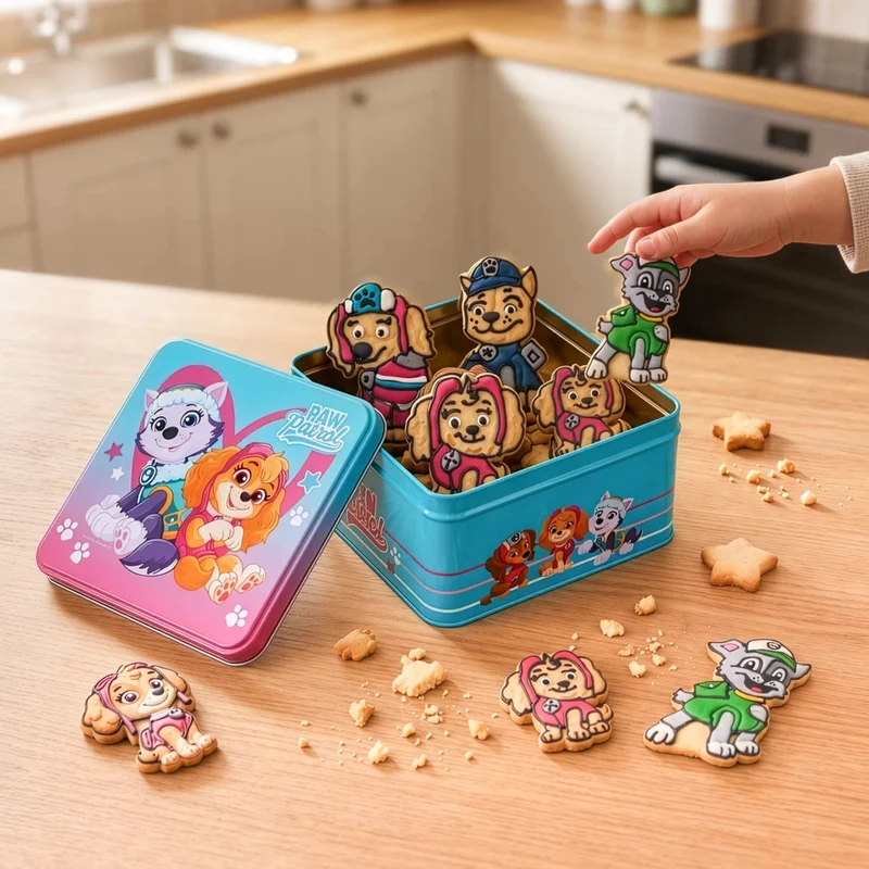 Städter, Gebäckdose Paw Patrol 'Mädchen' Weißblech türkis 21x21x10cm
