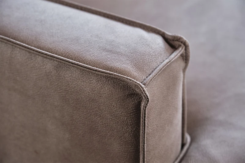 KAWOLA Ecksofa VILNIUS 3-Sitzer mit Longchair Lederfaserstoff anthrazit