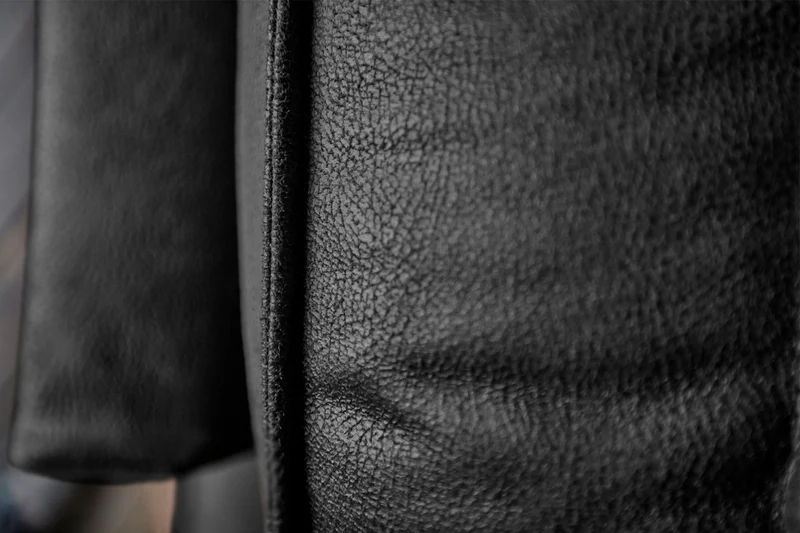 KAWOLA Ecksofa VILNIUS 3-Sitzer mit Recamiere Lederfaserstoff schwarz